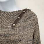 Gap NEW  Striped Snap Turtle Neck Long Tunic Sweater Knit Top Split Cowl Sweater Photo 5