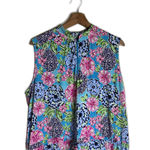 IBKUL Dress Womens XL Blue Floral Golf Active Sleeveless UPF 50 Sun Zip Pockets Photo 2