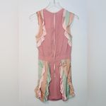 Alexis Keely Colorblock Blush Pink Sage Mint Green Ruffle Mini Dress NWT Photo 3