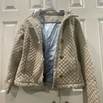 Calvin Klein  Cream Jacket with Light Blue Lining Photo 0