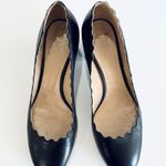 Chloé CHLOE black leather scalloped low heel pumps shoes Euro size 37 1/2 EUC Photo 2