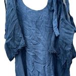 Gypsy Vintage Maxi Dress Top Back Tie Straps Blue Grey Tone Hollywood Sz M Photo 0