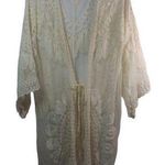 En Crême EN CREME Beige Sunflower Lace Sheer Mesh Festival Kaftan Coverup Size XS Photo 0