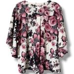 Sew in Love women’s size small short split sleeve floral print dressy casual Gray Photo 9