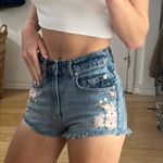 Garage High Waisted Blue Jean Shorts Photo 1