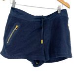 Tory Burch NWT 6 Josie cotton terry pull-on mini beach shorts gold hardware Navy Photo 2