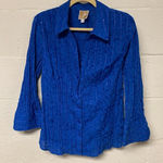 JM Collection Women’s Button Down Shirt with 3/4 Sleeves Size 12 Photo 0