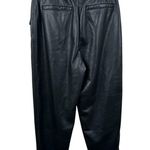 Aritzia NEW  Babaton Vegan Leather Trousers Womens 6 Black Belted Ankle Pants Photo 3