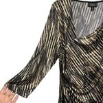 Dress Barn Collection Womens XL Black Gold Zebra Print Asymmetric neckline Top Photo 5
