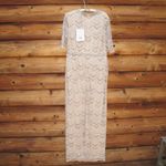 Mac Duggal  94071 Womens Beaded Fringe Quarter Sleeve Column Gown Dress Photo 9