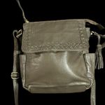 Great American leather works olive green whipstitch crossbody bag with a tassel Photo 1