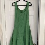 Assembly Label Linen Rounded Neckline Sleeveless A Line Green Midi Dress Size 10 Photo 1
