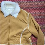 VINTAGE WESTERN VEGAN SUEDE FAUX FUR LINED SHEARLING JACKET Tan Size M Photo 1