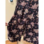 Loft  Wide Leg Dress Pants Womens 8 Petite Navy‎ Floral Crop Photo 1