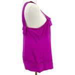 Diane Von Furstenberg  Carl Top Fuchsia Pink Beaded Y2K Silk Blouse Size 8 Photo 3