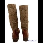 Paris Blues Pull On Leather/Canvas Studded Boots Photo 6