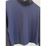 Athleta  XS Mock Neck Pullover Navy Blue Black‎ Long Sleeve Athletic Top Photo 1