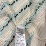 Maeve  Anthropologie open stitch Cream Blue Knit cocoon Cardigan XS/S short Photo 4
