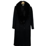 Vintage 100% Black Wool Coat Genuine Fox Fur Collar Fashions by JILL 60s Made US Size undefined Photo 6