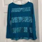 Chaus Sport Sparkly Teal Colored Long Sleeve Top Size S NWOT Blue Photo 0