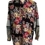 Vintage Take Away Size L Mixed Print Button Up Front Top Shirt Blouse Floral Size L Photo 0