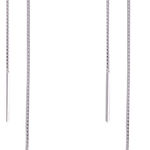 Boutique NEW Long 925 Sterling Silver Threader Stick Dangle Women's Earrings, 15cm Photo 0