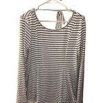 Xhilaration Xhiliration Scoopneck Lace Long-Sleeve Striped Top with Low-Back Tie Photo 0