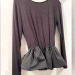 Shelly Black Long Sleeve Peplum Bubble Top Size M Photo 1