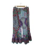 Umgee  Boho Ruffle Floral Wide Leg Wild Child Elastic Waist Pants 2XL Photo 1