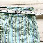 Caribbean Joe  Cropped Pants 10 Capris Blue Green Stripes Pockets Lightweight Photo 5