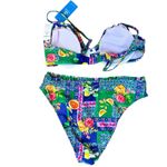 Cupshe  Floral Print Bikini Set High Waisted Ruffle Trim‎ Swimsuit L Photo 6