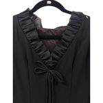 Vintage Black Ruffle Collar Long Sleeve Sheath Dress M Formal Career union made Size M Photo 4
