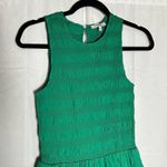 Madewell NWT Verdant Green The Melody Bubble-Hem Smocked Midi Dress Poplin XXS Photo 4
