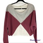 Free People  Montauk Pieced Colorblock Pullover Crewneck Sweatshirt Top Small Photo 1