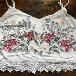 Xhilaration  Floral Embroidered Lace Trim Crop Top Photo 1