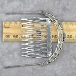 None Silver Rhinestone Crown Tiara Clip Hair Bridal Accessories Fashion Jewlery JB2-3 Photo 5