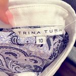 Trina Turk ALLYSON PAISLEY SILK SLEEVELESS BLUE WHITE COLLARED SHIRT DRESS 10 Photo 4