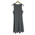 Old Navy  Gray Stripe Button Front Dress Ribbed Petite Medium Photo 4