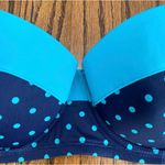 Spanx  Bikini Top‎ Womens 10 Navy Splash Polka Dot 2696 Retro Balconette Bra NWT Photo 3