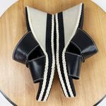 Tommy Bahama Kamala Wedge Heel Leather Slide Sandals Black White 9 Photo 4