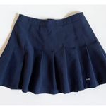 IZOD  Vintage Pleated Mini Tennis Skirt Golf Navy Blue High Waisted Zip Size 10 Photo 1