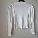 Veronica Beard Ribbed Long Sleeve Top Lyon Puff Sleeve White Sz M Elevated Basic Photo 9