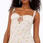 For Love & Lemons  Cilia Shirred Mini Dress Milkmaid Coquette Floral NWT XS Photo 4