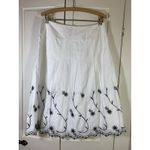 Croft & Barrow  Embroidered Maxi Skirt Sz 12 White‎ Black Clean Girl Cottagecore Photo 2