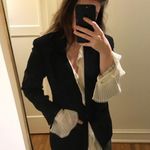 DKNY Black Wool Long Line Three Pocket Blazer Photo 7