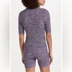 Le Ore NWT Rimini Purple Spacedye Stretchy Romper Long Sleeve Burnout Button Up Photo 2