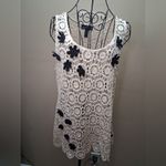 NWOT INC International Concepts Embellished Cream and Black CROCHET Size L Photo 1