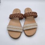 Time And Tru Memory Foam Brown Beaded Sandals Sz 6.5 Photo 1