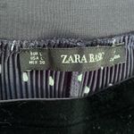 ZARA Basic Women’s Wide Leg Polka Dot Pull On Elastic Velour Waist Blue Large Photo 2