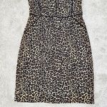 J.Crew Vegas Animal Leopard Print Sheath Dress Knee Length Bi-Stretch Cotton Photo 5